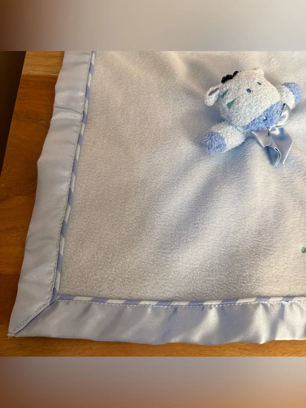 Carters Blue Zebra Lovey Giraffe Child of Mine Blanket Rattle Satin BEST FRIEND
